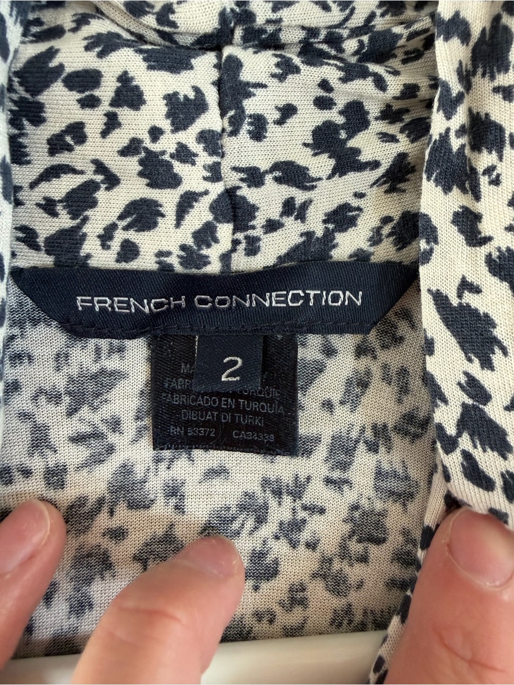 French Connection Sleeveless Printed V-Neck Women’s Dress - Black & White - Picture 3 of 6